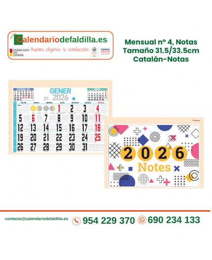 FALDILLA MENSUAL 2025 Nº 4 CATALÁN 31.5/33.5cm