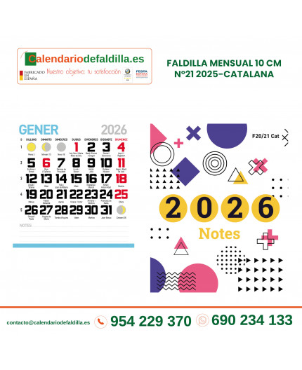 FALDILLA MENSUAL 10 CM Nº21 2026-CATALANA
