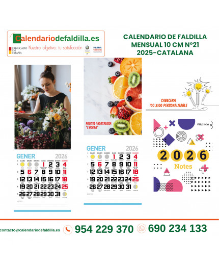 CALENDARIO DE FALDILLAS PERSONALIZADO IMÁN 10 CM-CATALAN-2026