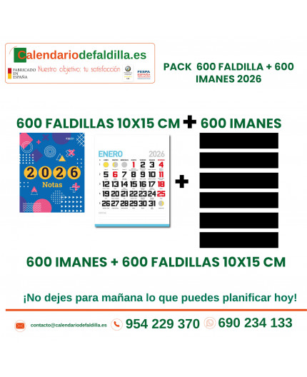 OFERTA PACK 600 FALDILLAS+600 IMANES 2025